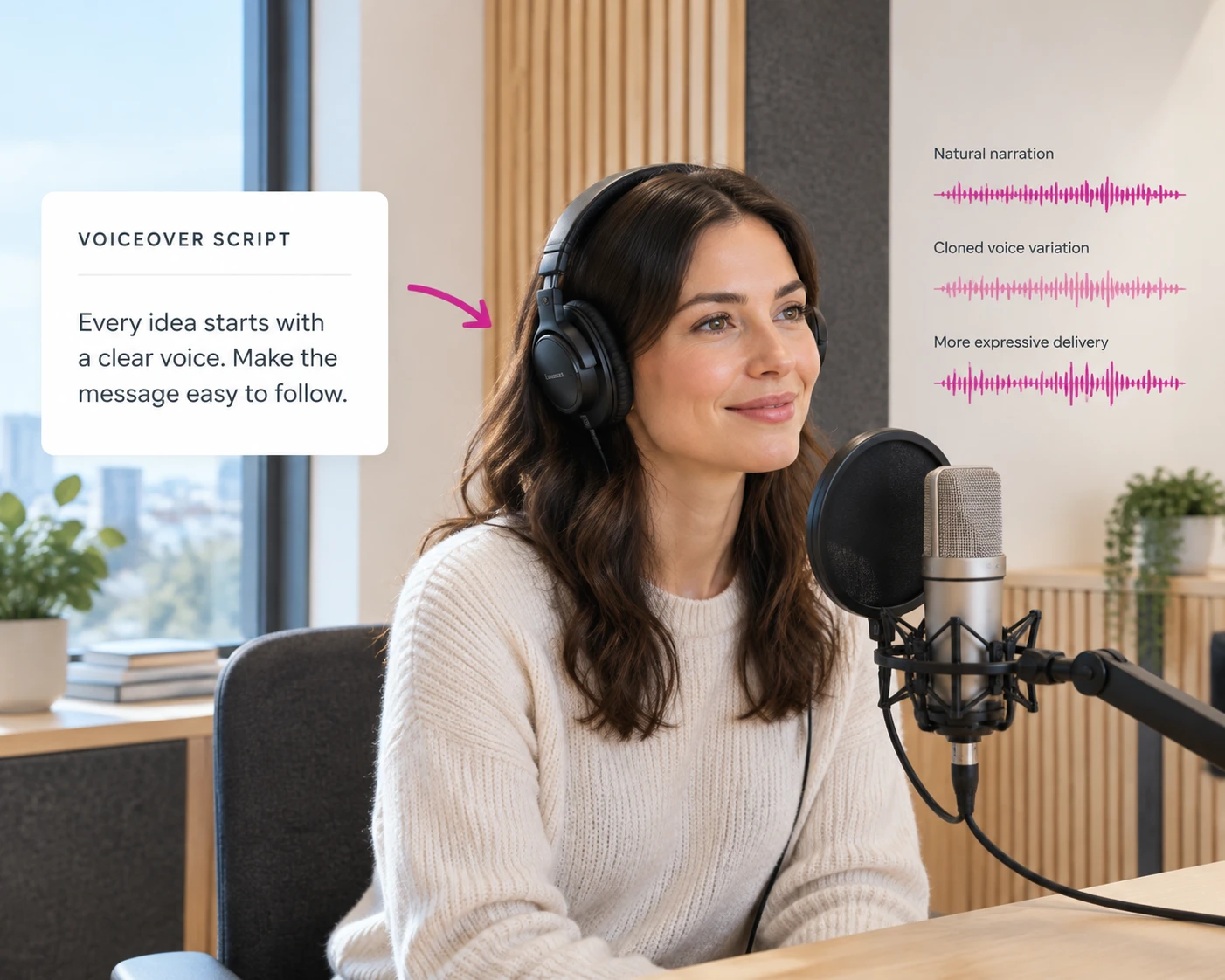 Natürliche Sprachaufnahmen und Voiceover