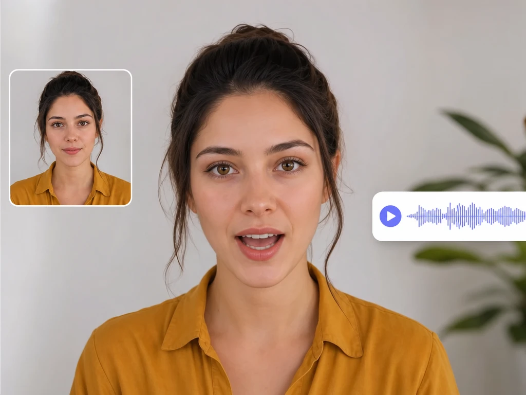顔がはっきり見える元動画に音声トラックを重ね、口元の同期を確認している編集画面