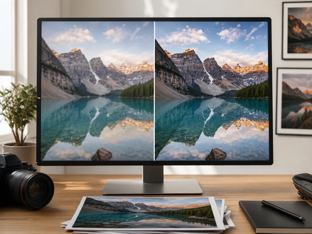 低解析城市片段在PictureMaker中進行高清放大,預覽1080P與4K輸出前後的邊緣差異